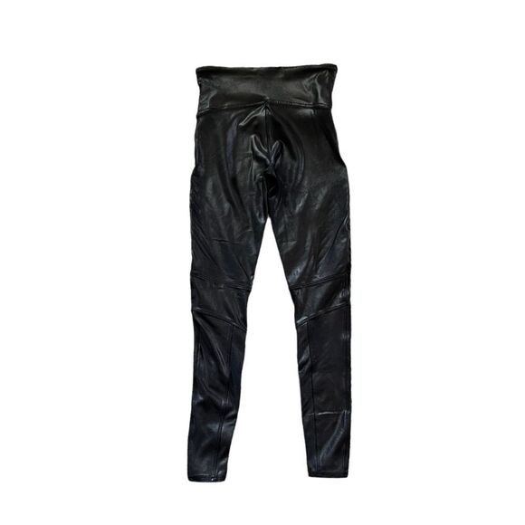 SPANX Faux Leather Moto Leggings Black Size Medium - Picture 7 of 9